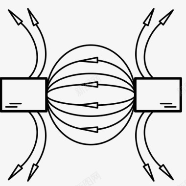电磁场调性极磁方案电磁场磁力图标图标