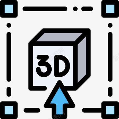 3D立方体3d3d打印24线性彩色图标图标