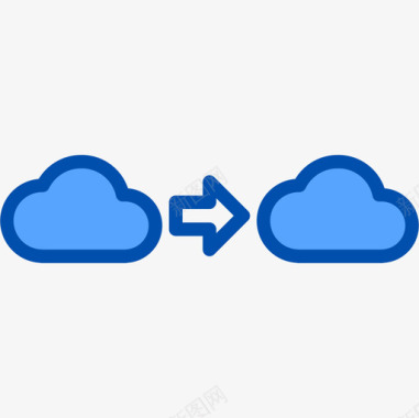 一朵蓝色的云传输数据库和云蓝色图标图标