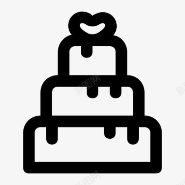 婚礼蛋糕庆祝甜蜜图标图标