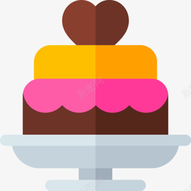庆典结婚蛋糕派对庆典4扁平图标图标