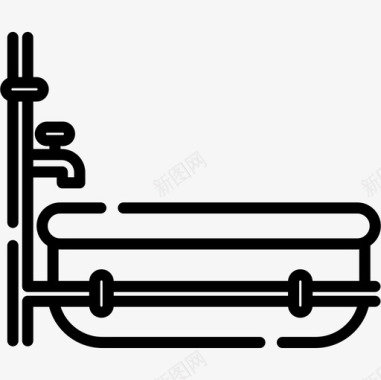 浴缸的变体浴缸服务区3线性图标图标