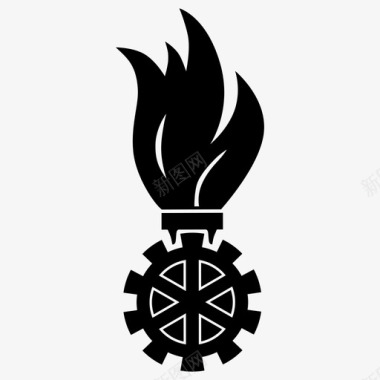 奥地利消防徽章消防队火焰图标图标