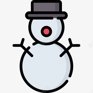 雪人圣诞玩具10线性颜色图标图标