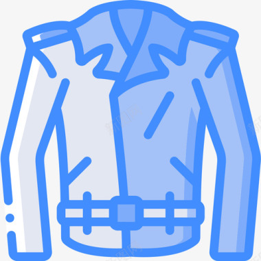 皮夹克五十年代4蓝色图标图标