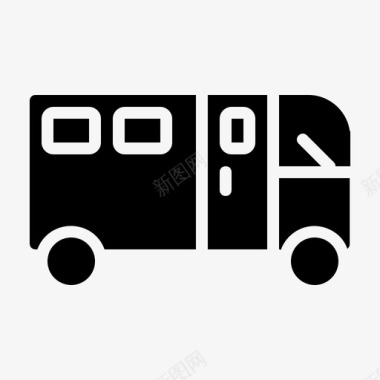 公共标识红公共汽车汽车交通工具图标图标