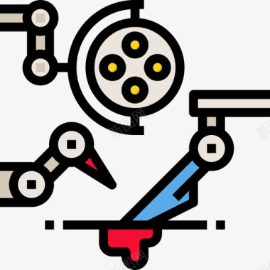 黄色机械臂机械臂医疗保健10线性颜色图标图标