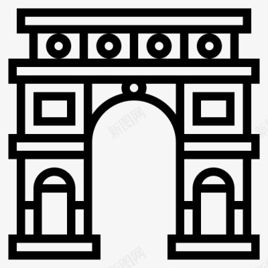 瓷文化凯旋门建筑文化图标图标