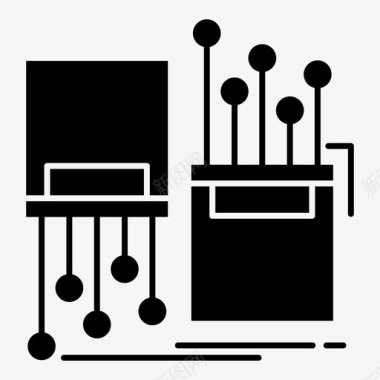 3d数据数字光纤电缆电子图标图标