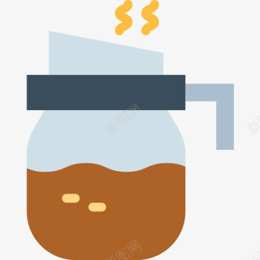 PSD厨房素材咖啡壶厨房工具20扁平图标图标