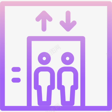 毛笔轮廓电梯酒店136轮廓坡度图标图标
