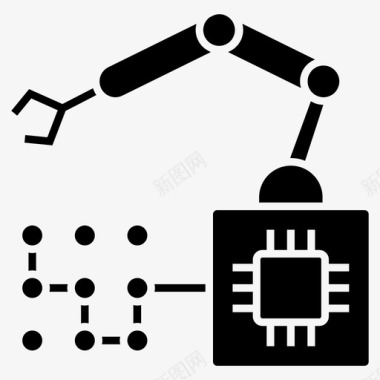 智能人工机器学习人工智能机器人图标图标