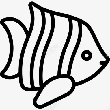 鱼类热带24线形图标图标