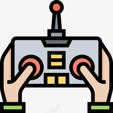 红外线遥控器遥控器无人机3线性颜色图标图标