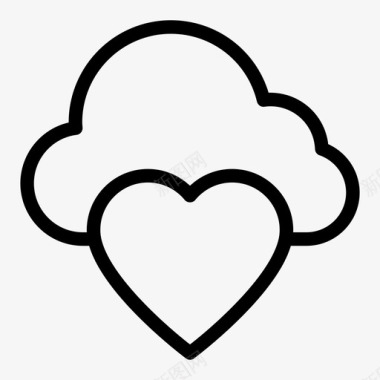 云服务器收藏夹云心脏图标图标