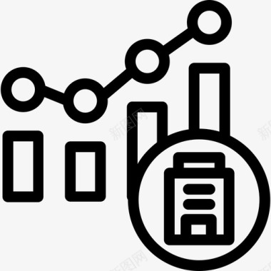 条形素材条形图分析4线性图标图标