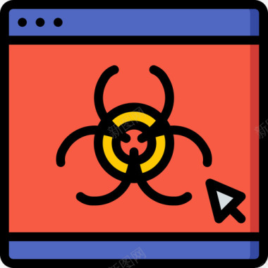 棕色病毒病毒黑客27线性颜色图标图标