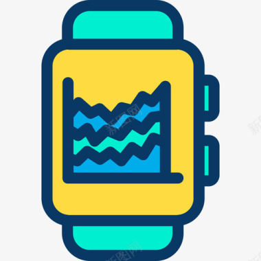 跳远图标智能手表分析3线性颜色图标图标