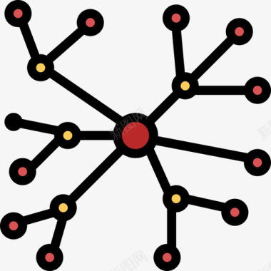 网络图标网络通信连接5线颜色图标图标