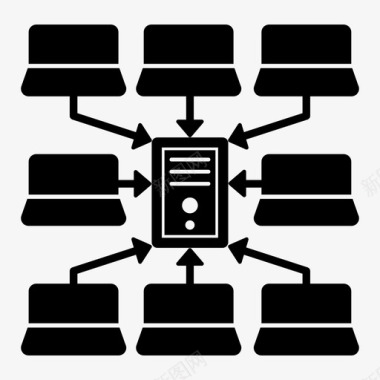 魔方体网格计算分布式网络图标图标