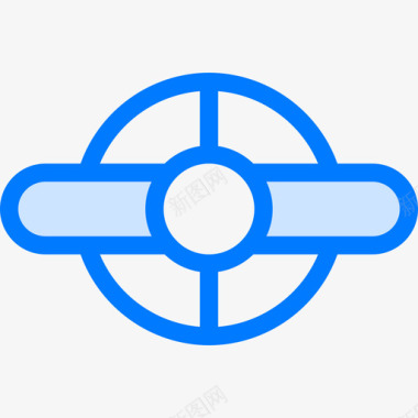 螺旋桨飞机蓝色图标图标