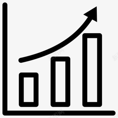 三月数据分析增加条形图箭头增长图标图标