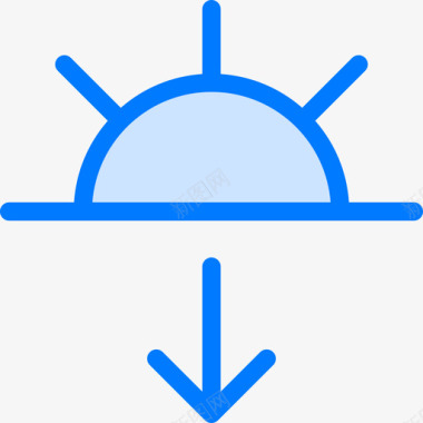 日落日落天气119蓝色图标图标