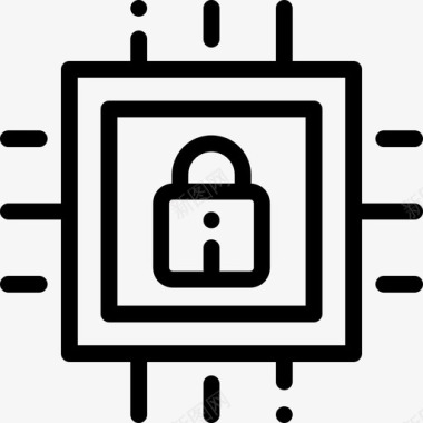网络安全黑客16线性图标图标