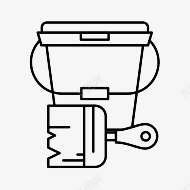 个性油漆背景油漆刷子桶图标图标