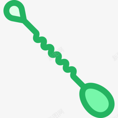 勺子24号吧台线形绿色图标图标