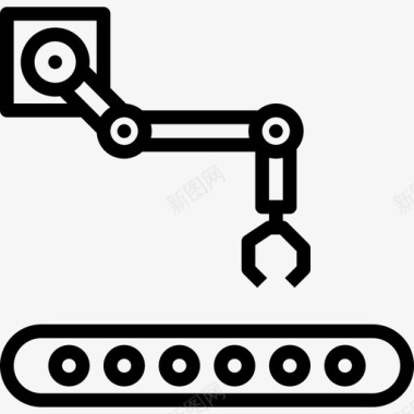 机械标志图片机械臂工业12线性图标图标