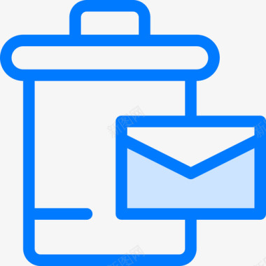 删除信息和电子邮件2蓝色图标图标