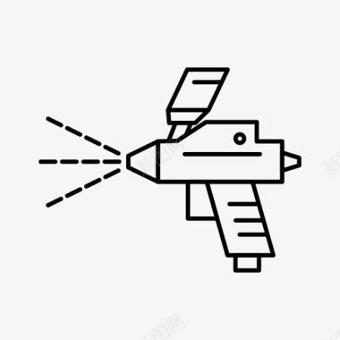 手绘酒店建筑喷涂施工喷枪图标图标