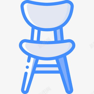 椅子50年代4蓝色图标图标