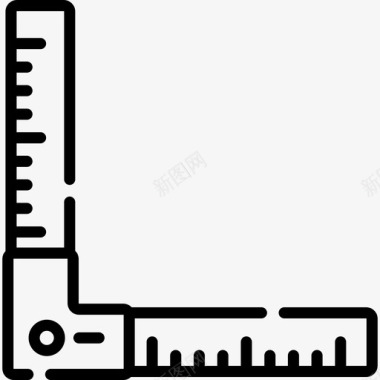 木工矢量直尺木工工具和元件线性图标图标