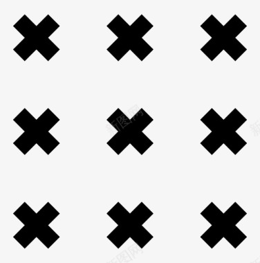 九个交叉不正方形图标图标
