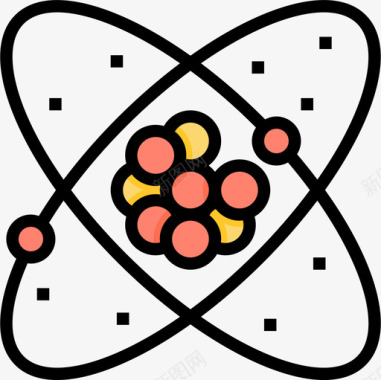 黑红色背景原子核3线色图标图标
