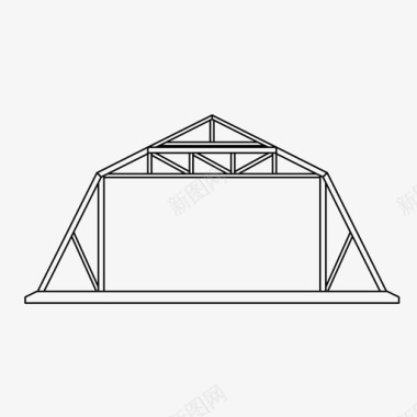 木材墙面桁架桥梁工程图标图标