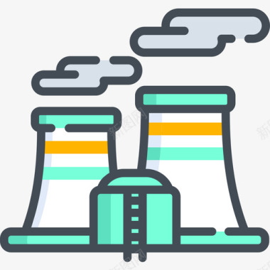 发电厂发电厂能源19双色图标图标