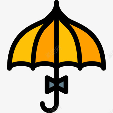 伞复古8线条色图标图标