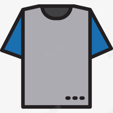 运动休闲T恤T恤生活风格4线性颜色图标图标