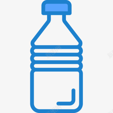 塑料瓶生态152蓝色图标图标