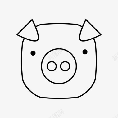 猪动物可爱图标图标