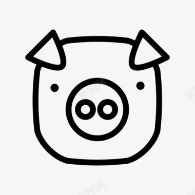 猪动物可爱图标图标