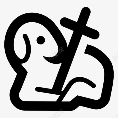 羊圣羊基督十字架图标图标
