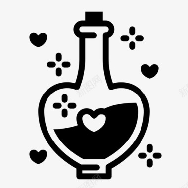爱情药剂瓶子配方图标图标