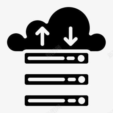 云数据海报云计算服务器图标图标