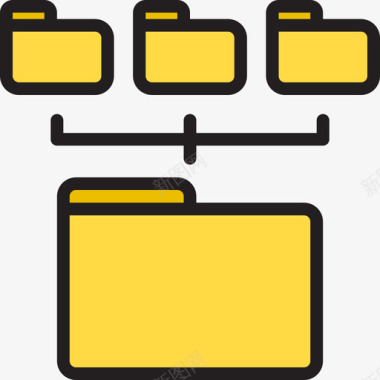 文件夹图标下载文件夹数据和网络3线性颜色图标图标