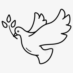 象征希望的明信片和平鸽自由希望图标高清图片