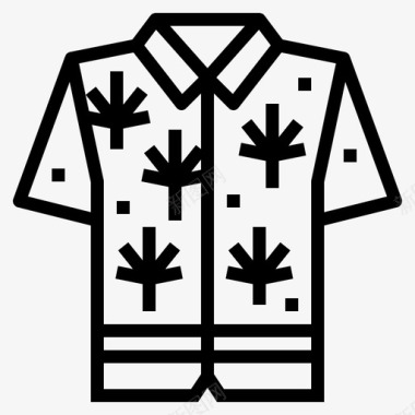 夏威夷衬衫服装时尚图标图标